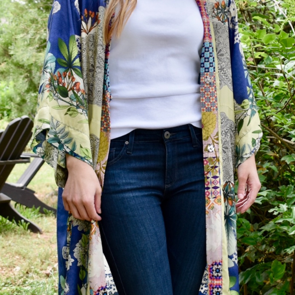 Johnny Was Silk Floral Kimono